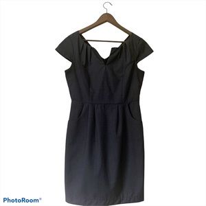 Forever 21 dark grey v neck work dress SZ L